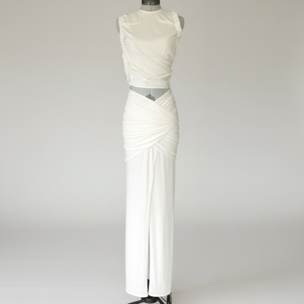 🚫Sold🚫NWT Christopher Esber Christo Wrapped Tank Dress, faille fabric, white, XS - Picture 3 of 16